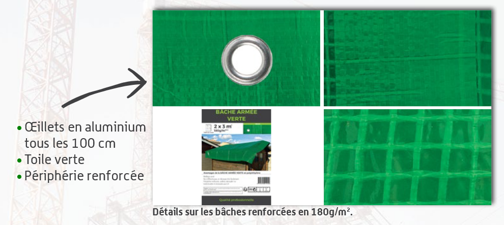 Bâches renforcées vertes